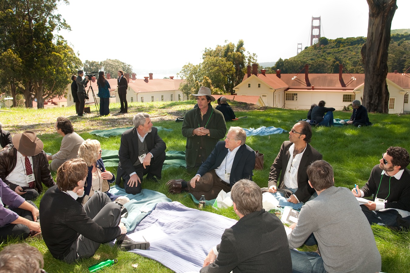 Group discussion outside